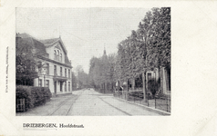 9846 Gezicht in de Hoofdstraat te Driebergen uit het zuidoosten, met op de achtergrond de voorgevel van het hotel Het ...